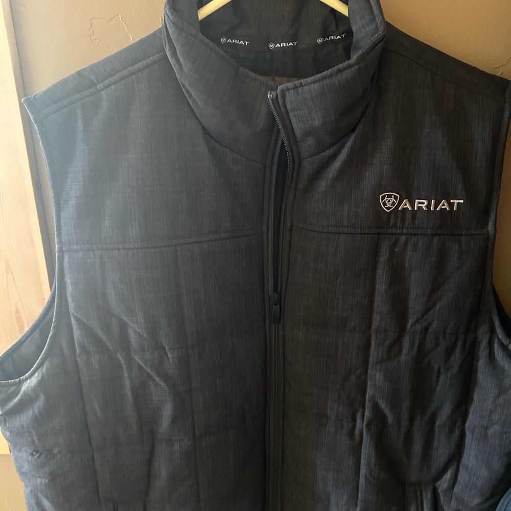 Ariat Gray Quilted Vest with Stand-Up Collar